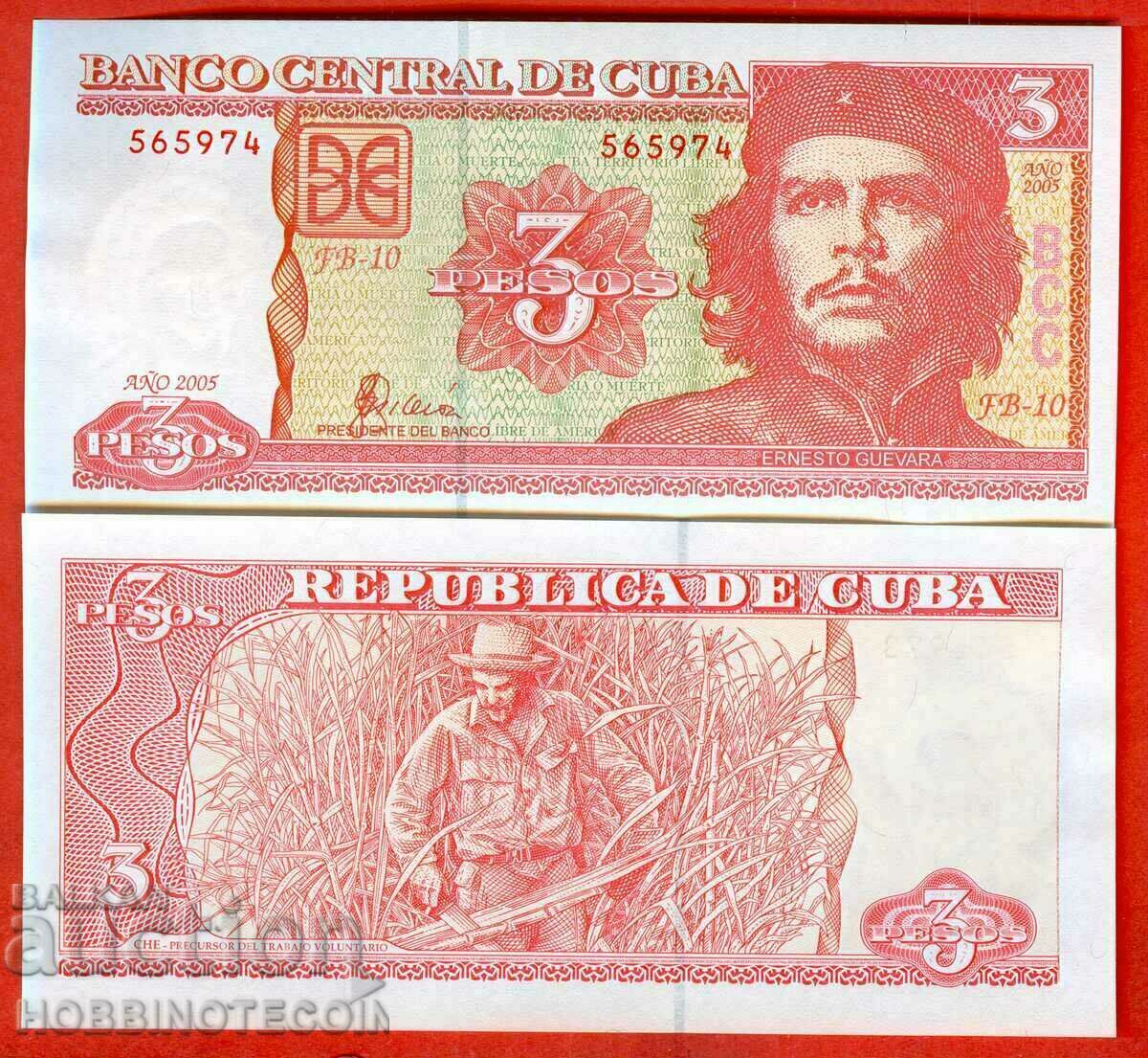 CUBA CUBA COINS 3 Peso issue issue 2005 NEW UNC