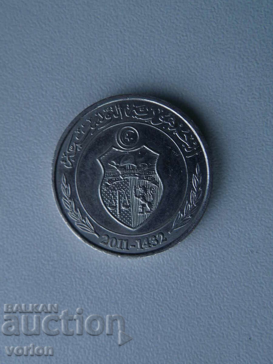 Monedă ½ dinar - 2011 Tunisia.