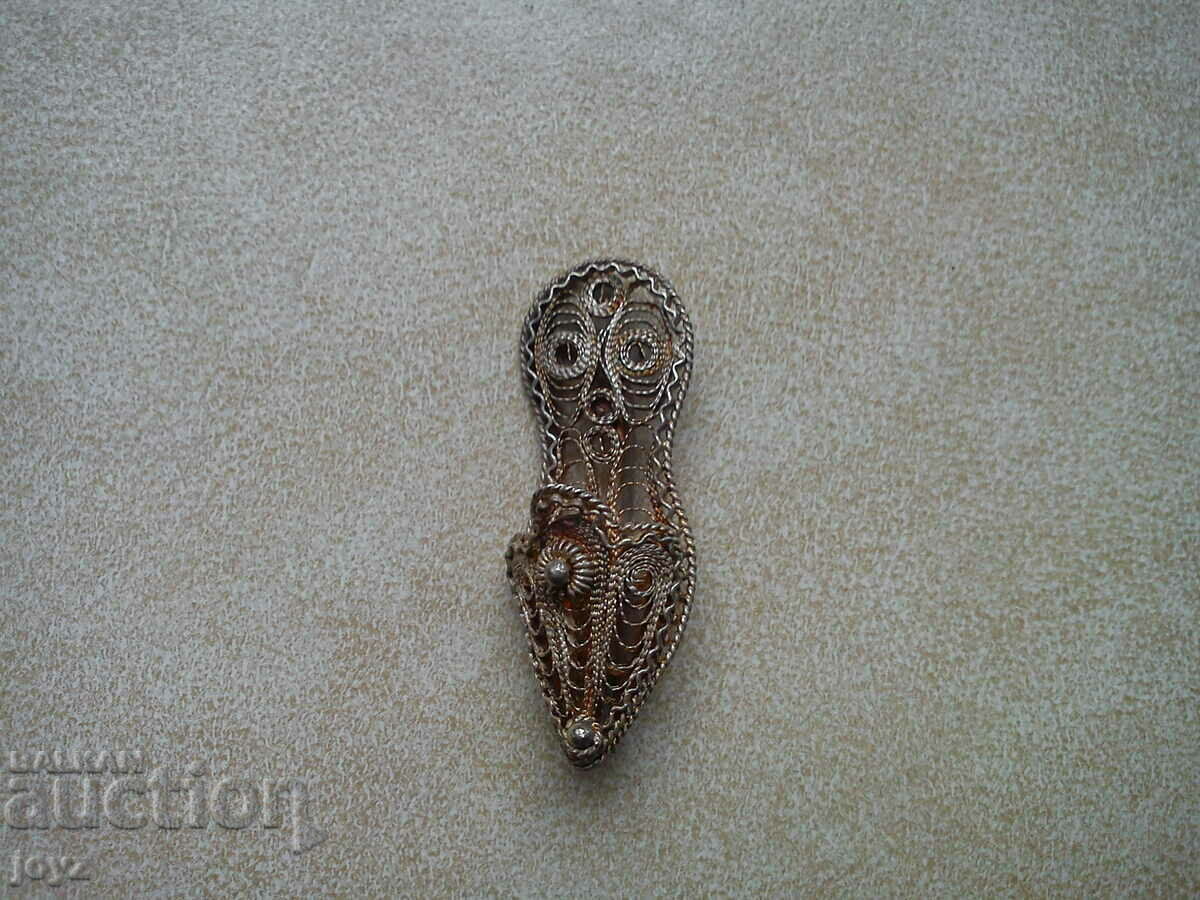 Delivery of ANTIQUE SILVER SLIPPER BROOCH FILIGREE 3.78 g/ SAMPLE 900