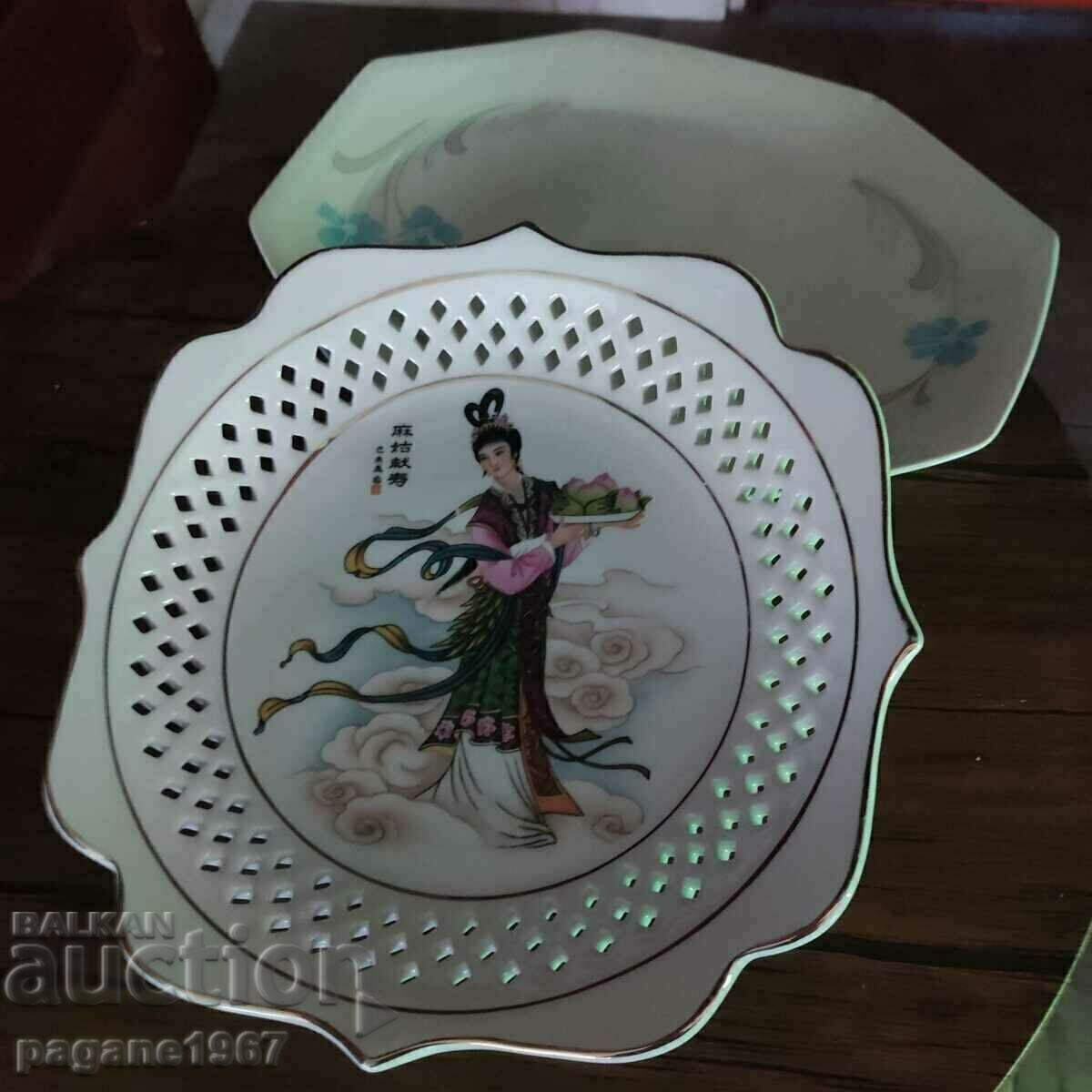 Two porcelain plates with price 20.00 BGN | € 10.23 Two porcelain plates with price 20.00 BGN | € 10.23