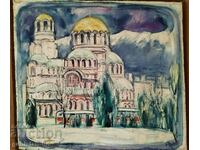 Картина, "Ал. Невски през зимата", худ. Т. Калпакчиев, 1972