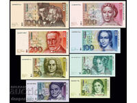 (¯`'•.¸(репродукция)  ГЕРМАНИЯ  пълен сет банкноти 1989-1999