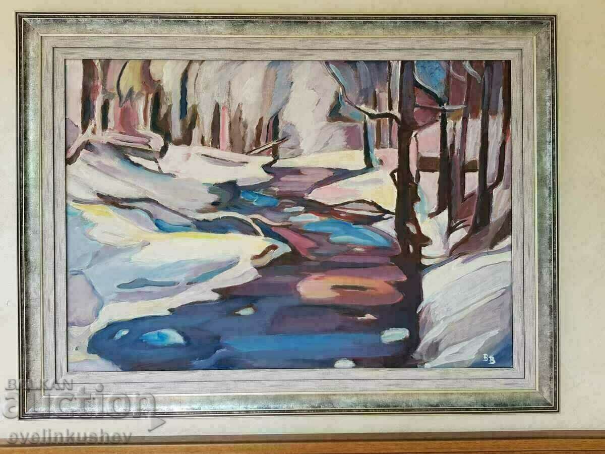 Large oil painting "Snowy" with price 1505.00 BGN | € 769.49 Large oil painting "Snowy" with price 1505.00 BGN | € 769.49