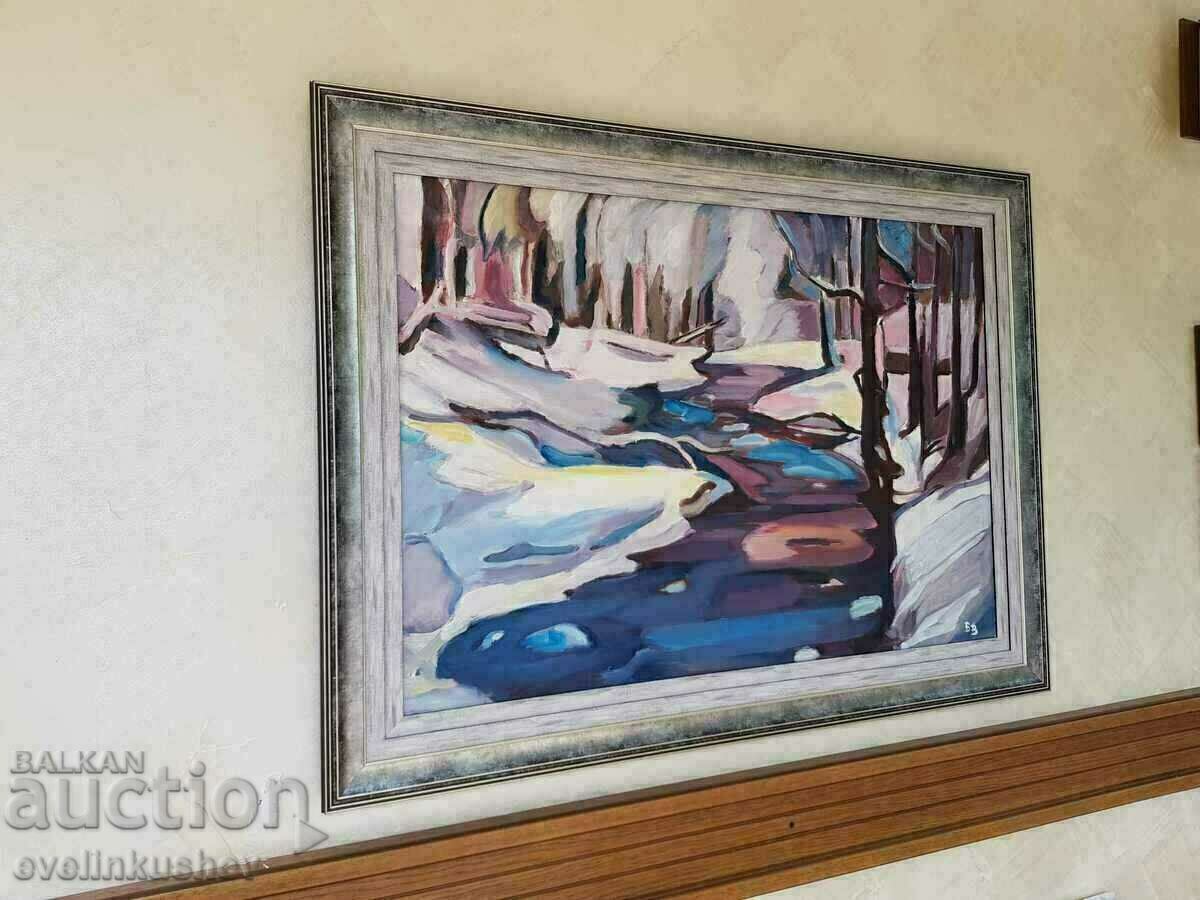 Auction Large oil painting "Snowy" Auction Large oil painting "Snowy"