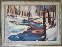 Large oil painting "Snowy"