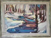 Large oil painting "Snowy"