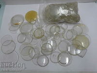 Lot of glasses for pocket and wristwatches