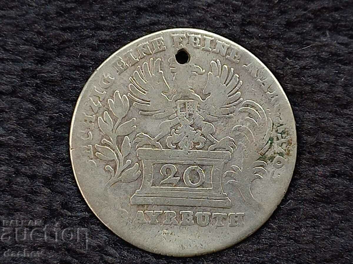 Moneda de argint Germania Kreuzer Kreuzera 1763 argint