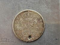 Monedă de argint rară din Spania veche din 1808