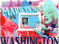 2009 Γουινέα. Διασημότητες- John F. Kennedy και Marilyn Monroe. ΟΙΚΟΔΟΜΙΚΟ ΤΕΤΡΑΓΩΝΟ