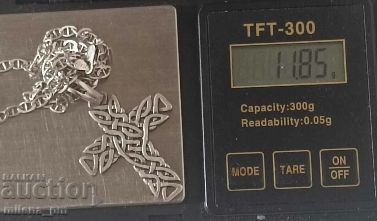 Cruce de argint cu lant - 5