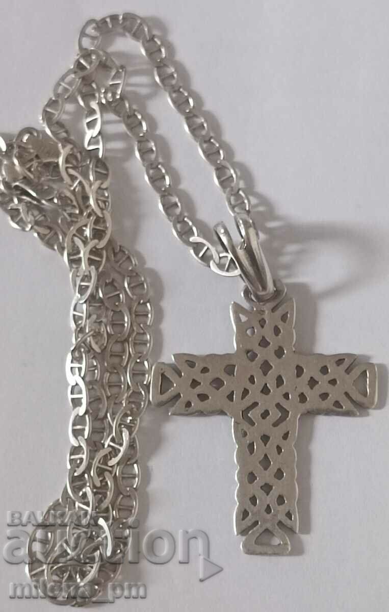 Cruce de argint cu lant - 6