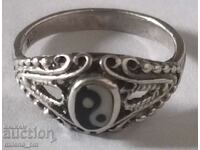 A small silver ring