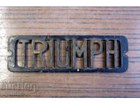 vintage cast iron emblem plate TRIUMPH