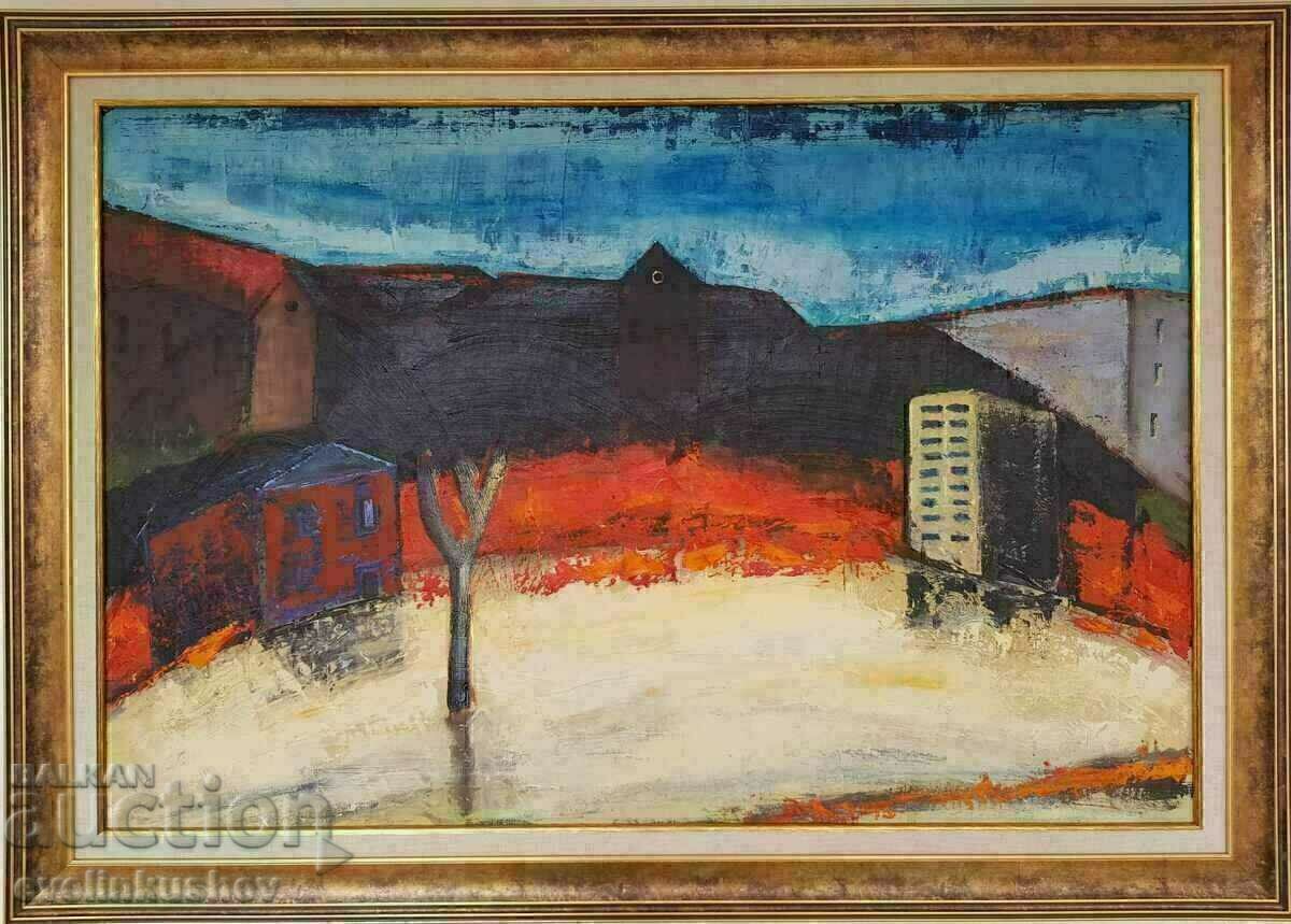 Голяма маслена картина " Горещина на свечеряване " с цена € 990.00 | 1936.28 лв.