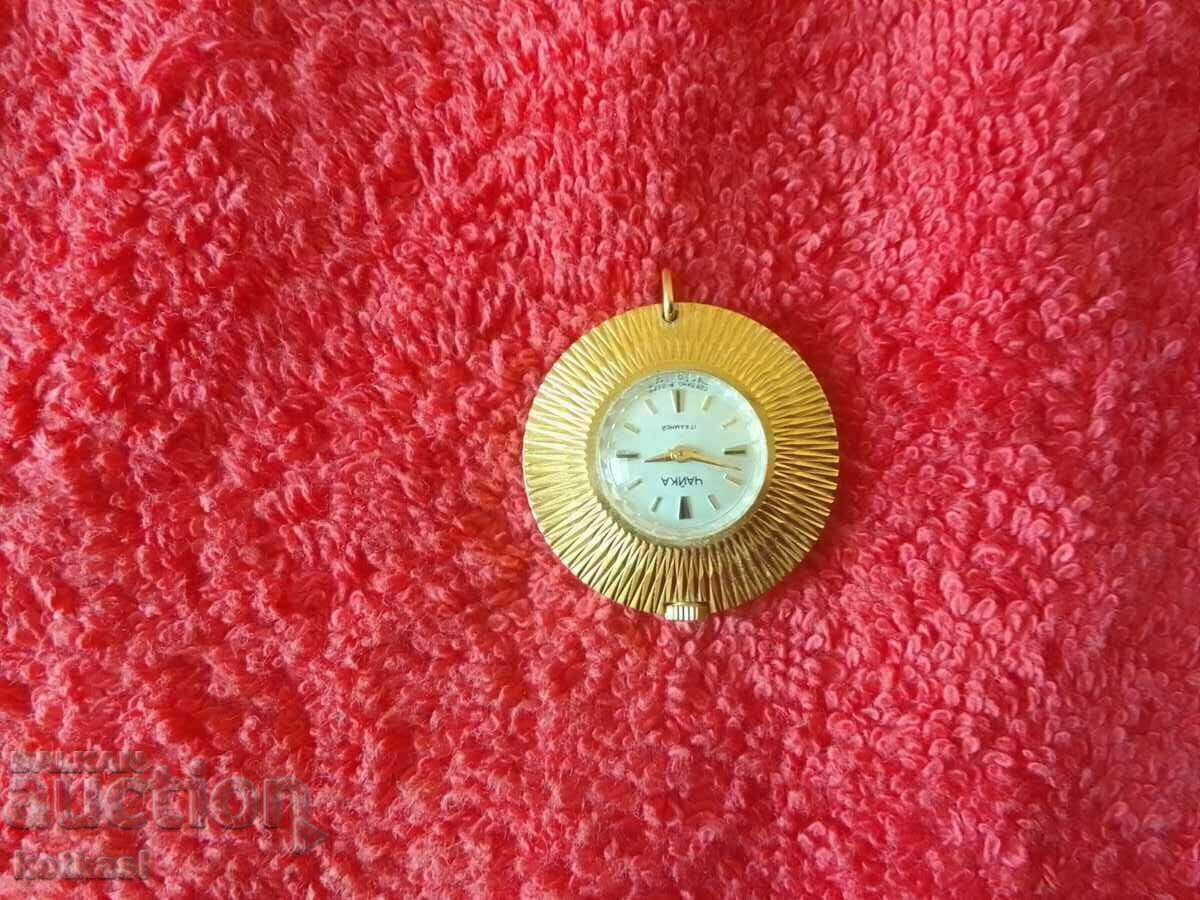 Auction Vintage ladies mechanical watch SEAGULL Pendant gold plated AU5= Auction Vintage ladies mechanical watch SEAGULL Pendant gold plated AU5=