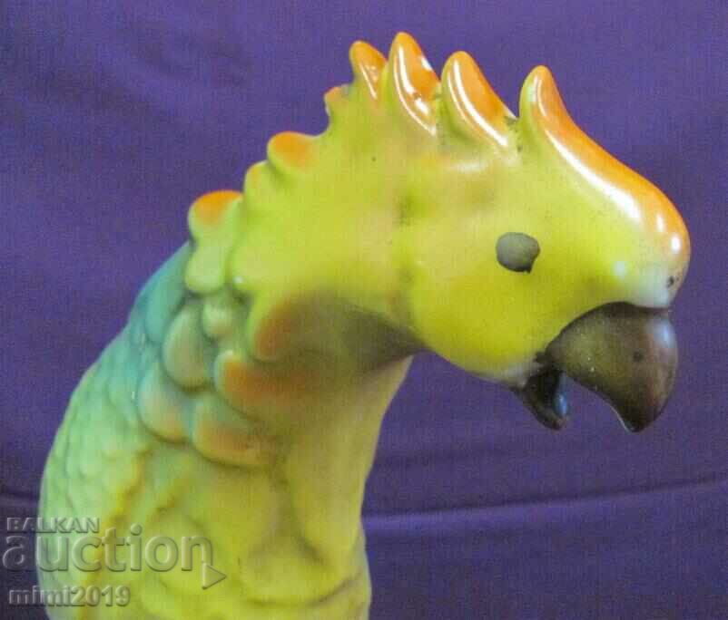 Auction 60's Vintich Porcelain Figure for Night Lamp-Parrot Auction 60's Vintich Porcelain Figure for Night Lamp-Parrot