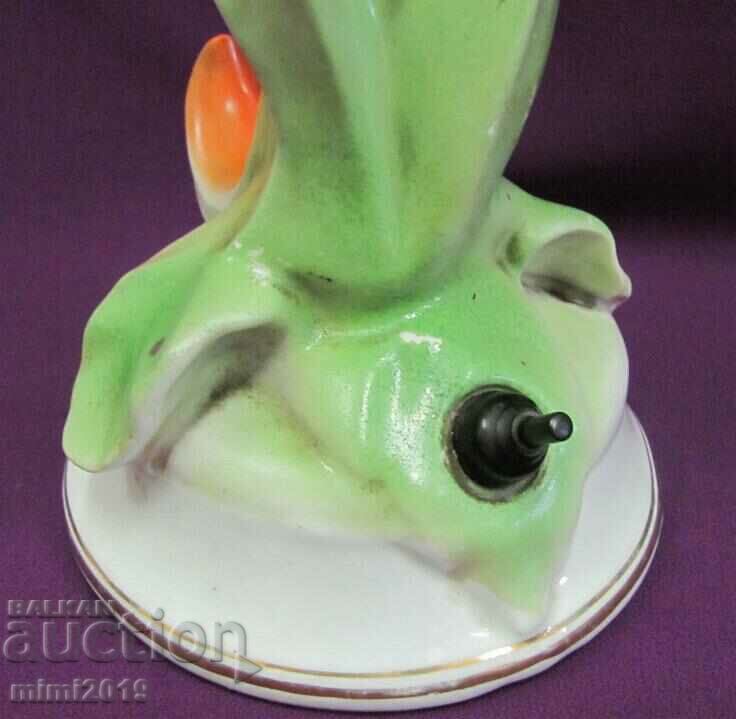 60's Vintich Porcelain Figure for Night Lamp-Parrot - 5 60's Vintich Porcelain Figure for Night Lamp-Parrot - 5