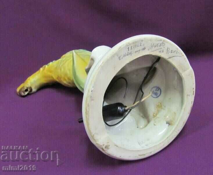 60's Vintich Porcelain Figure for Night Lamp-Parrot - 6 60's Vintich Porcelain Figure for Night Lamp-Parrot - 6