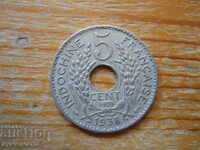5 centimes 1938 - Γαλλική Ινδοκίνα