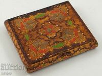 Small wooden pyrographed box
