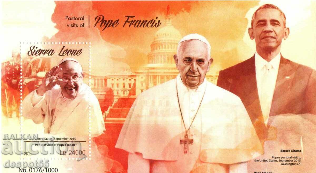 2015. Сиера Леоне. Пасторални визити на папа Франциск. Блок.