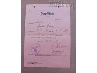 φύλλο έγγραφο φασιστική Γερμανία του 1930 με υπογραφή και σφραγίδα