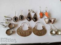 A large lot of silver earrings.