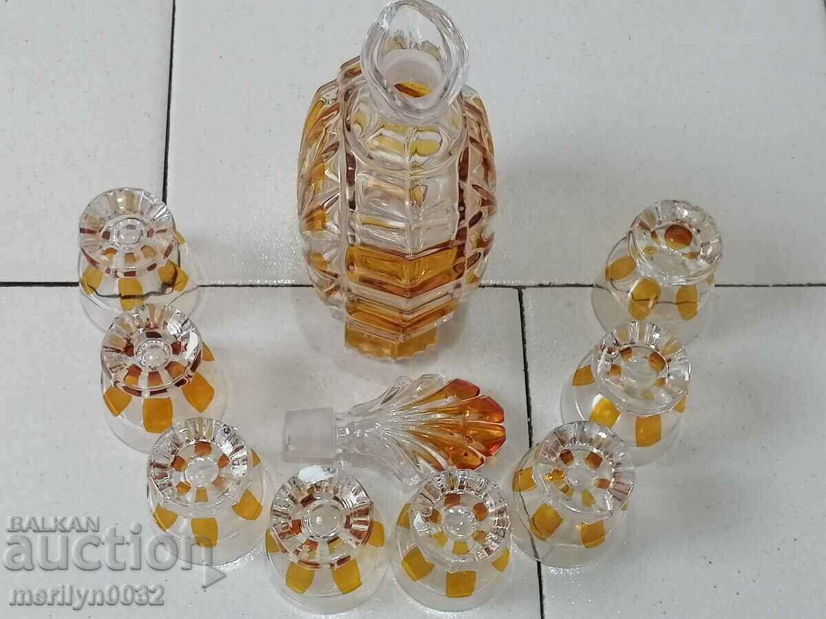 Δυτικής Γερμανίας υπηρεσία καράφα 8 φλιτζανιών κίτρινο γυαλί με τιμή 225.00 BGN | € 115.04 Δυτικής Γερμανίας υπηρεσία καράφα 8 φλιτζανιών κίτρινο γυαλί με τιμή 225.00 BGN | € 115.04