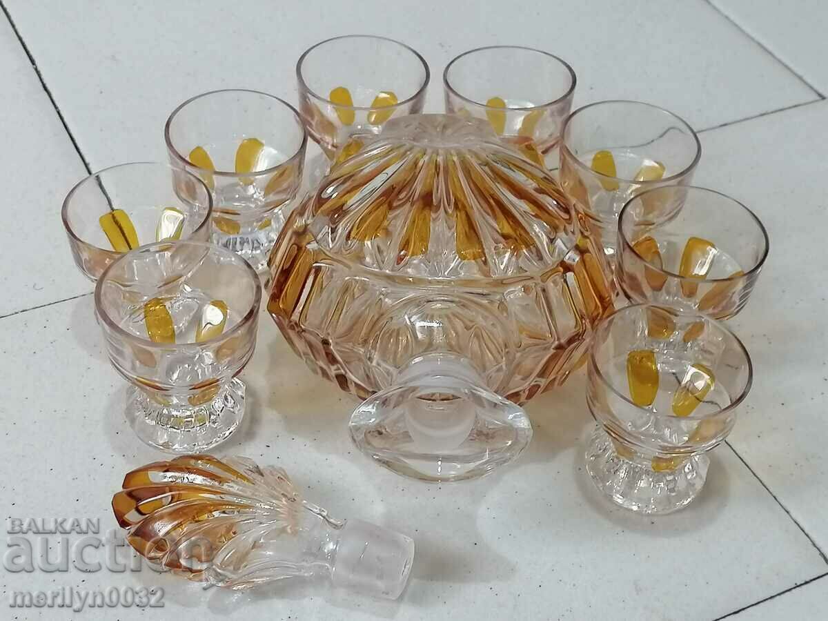 Δημοπρασία Δυτικής Γερμανίας υπηρεσία καράφα 8 φλιτζανιών κίτρινο γυαλί Δημοπρασία Δυτικής Γερμανίας υπηρεσία καράφα 8 φλιτζανιών κίτρινο γυαλί