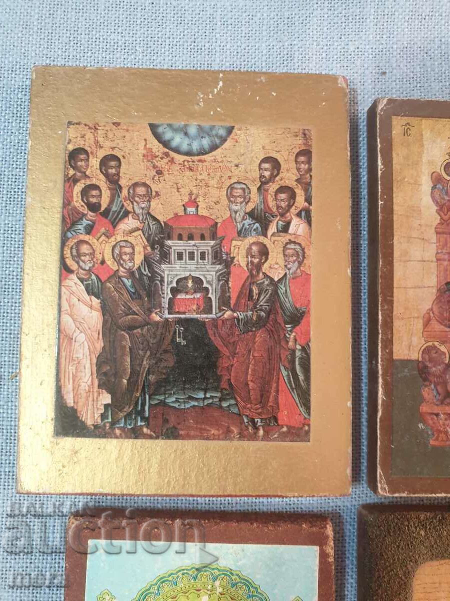 Lot 6 - old household icons - 5 pieces with price 50.00 BGN | € 25.56 Lot 6 - old household icons - 5 pieces with price 50.00 BGN | € 25.56