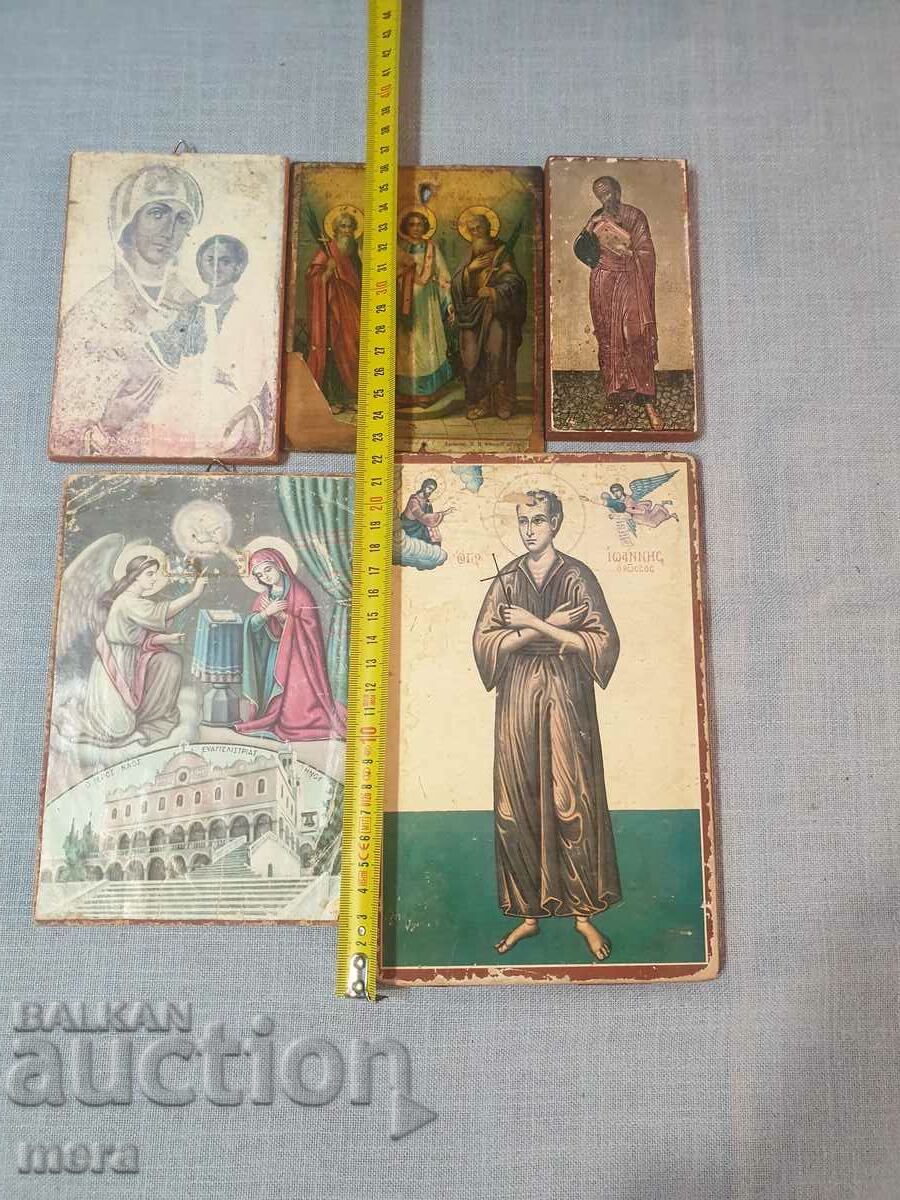 Lot 9 - old household icons - 5 pieces - 7 Lot 9 - old household icons - 5 pieces - 7