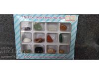 A collection of semi-precious stones and minerals