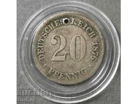 20 Pfennig 1876 - punched RR