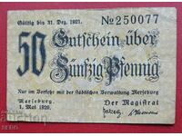 Banknote-Germany-Saxony-Merseburg-50 pfen.1920-single sided