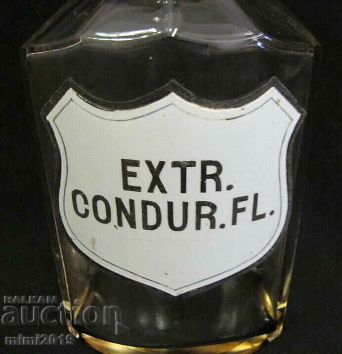 Δημοπρασία Γυάλινη φιάλη ιατρικής φαρμακοποιίας του 19ου αιώνα