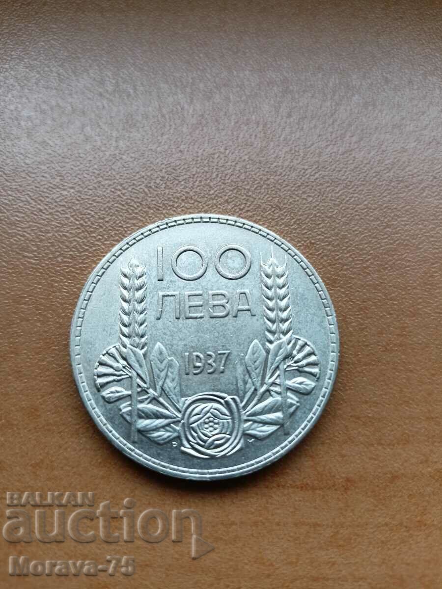 100 BGN 1937 argint