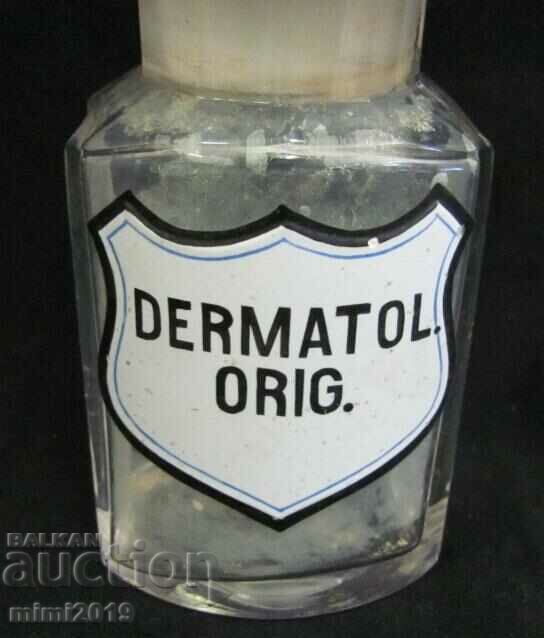 Δημοπρασία Γυάλινη φιάλη ιατρικής φαρμακοποιίας του 19ου αιώνα