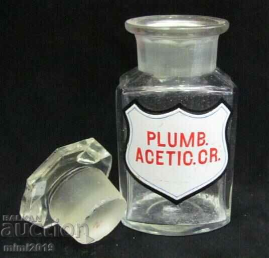 Παράδοση Γυάλινη φιάλη ιατρικής φαρμακοποιίας του 19ου αιώνα Παράδοση Γυάλινη φιάλη ιατρικής φαρμακοποιίας του 19ου αιώνα