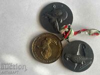 παπαγάλοι εκτροφής κουνελιών 3 σπάνια μετάλλια πλακέτες