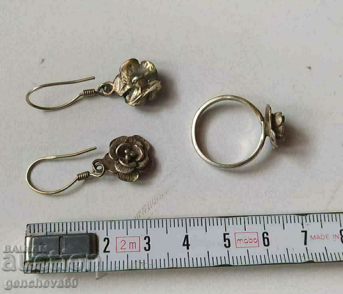 Delivery of Beautiful set of ring and earrings, silver 900 Delivery of Beautiful set of ring and earrings, silver 900