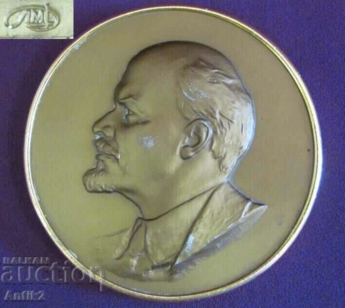 Basorelieful de autor al lui Lenin din bronz Vintich URSS