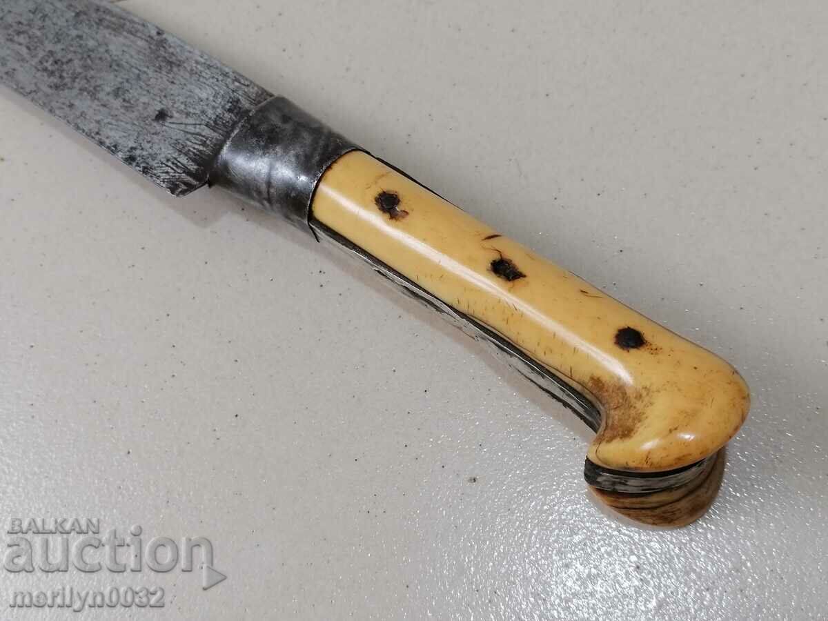 Auction Battle scimitar with stamped ivory karakulak knife saber Auction Battle scimitar with stamped ivory karakulak knife saber