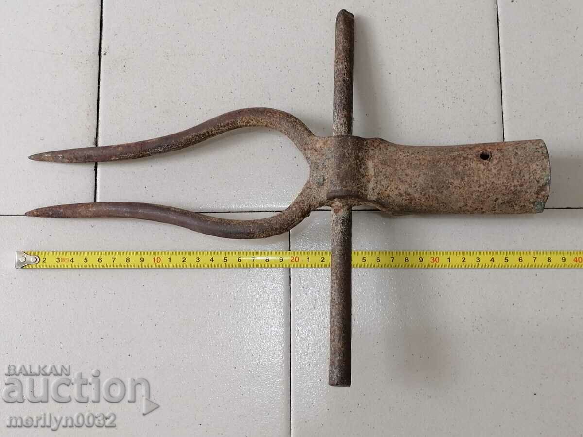 Delivery of Old Wrought Two Prong, Pitchfork, Wrought Iron
