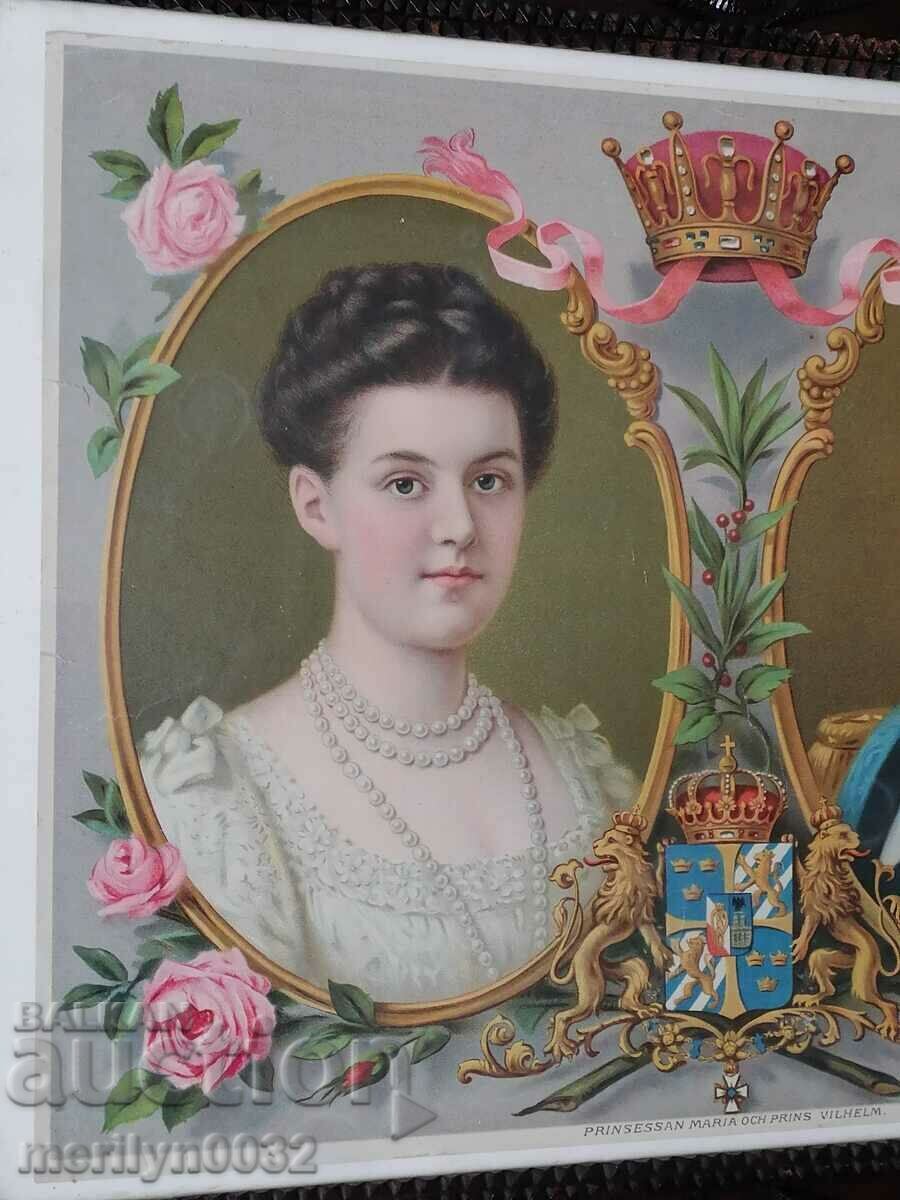 Auction Western lithograph Princess Maria and Prince Wilhelm ORIGINAL Auction Western lithograph Princess Maria and Prince Wilhelm ORIGINAL