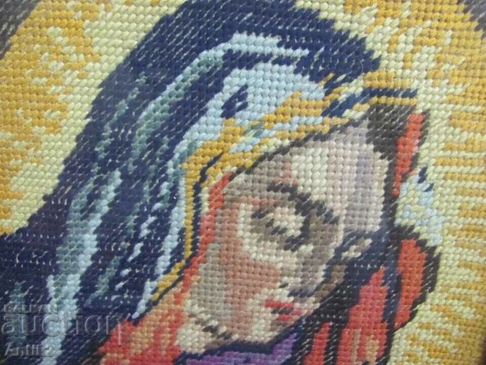 Auction  Vintich Hand Sewn Tapestry - Virgin Mary