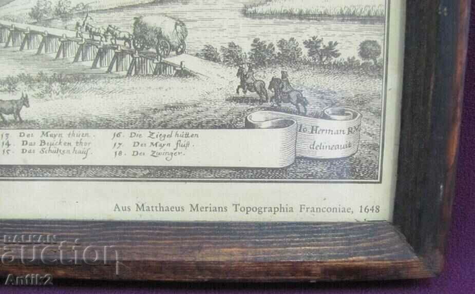 Delivery of 1648 Original Engraving - Schmeinfurt Germany Delivery of 1648 Original Engraving - Schmeinfurt Germany