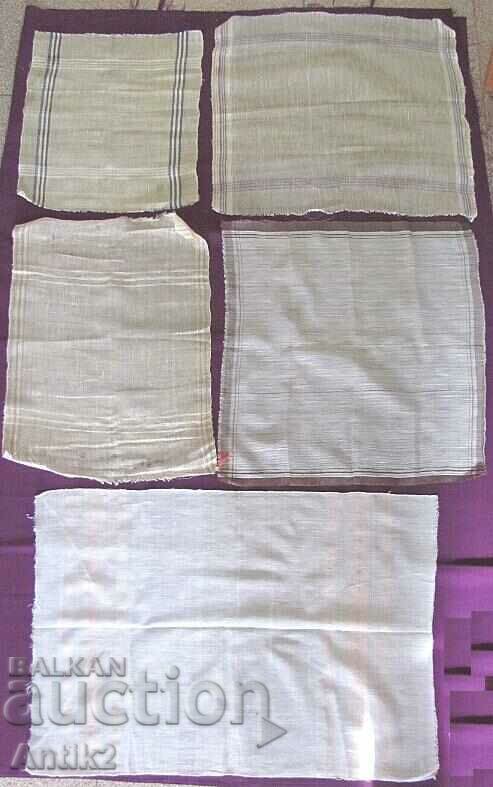 19th century Hand Woven Linen Towels 5 pcs.