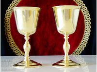 Brass wine glasses 2 pieces, Spain.