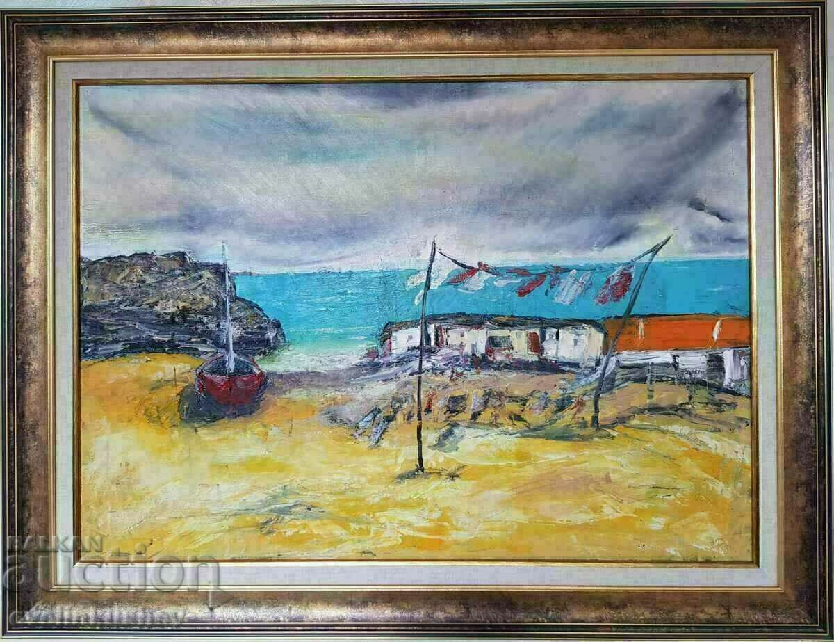 Голяма маслена картина " Пясък и вятър " И. Пенев с цена € 150.00 | 293.37 лв.